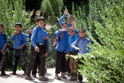 Ghulam Hazrat Khan primary school in Baba Kohna village, Deh Dadi District.
